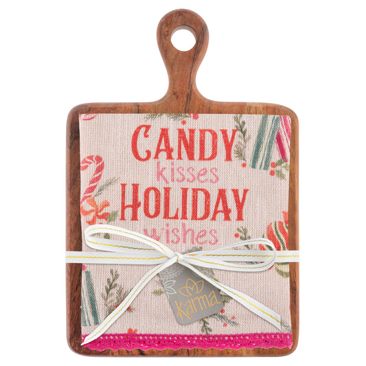 Holiday Sweets Holiday Tea Towel with Cutting Board