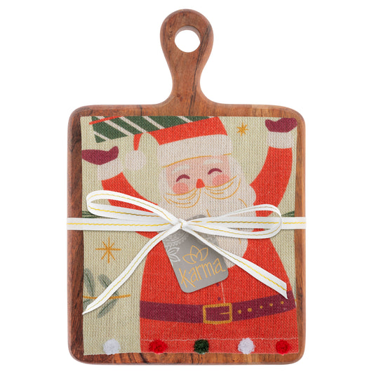 Don't Stop Believin Holiday Tea Towel with Cutting Board