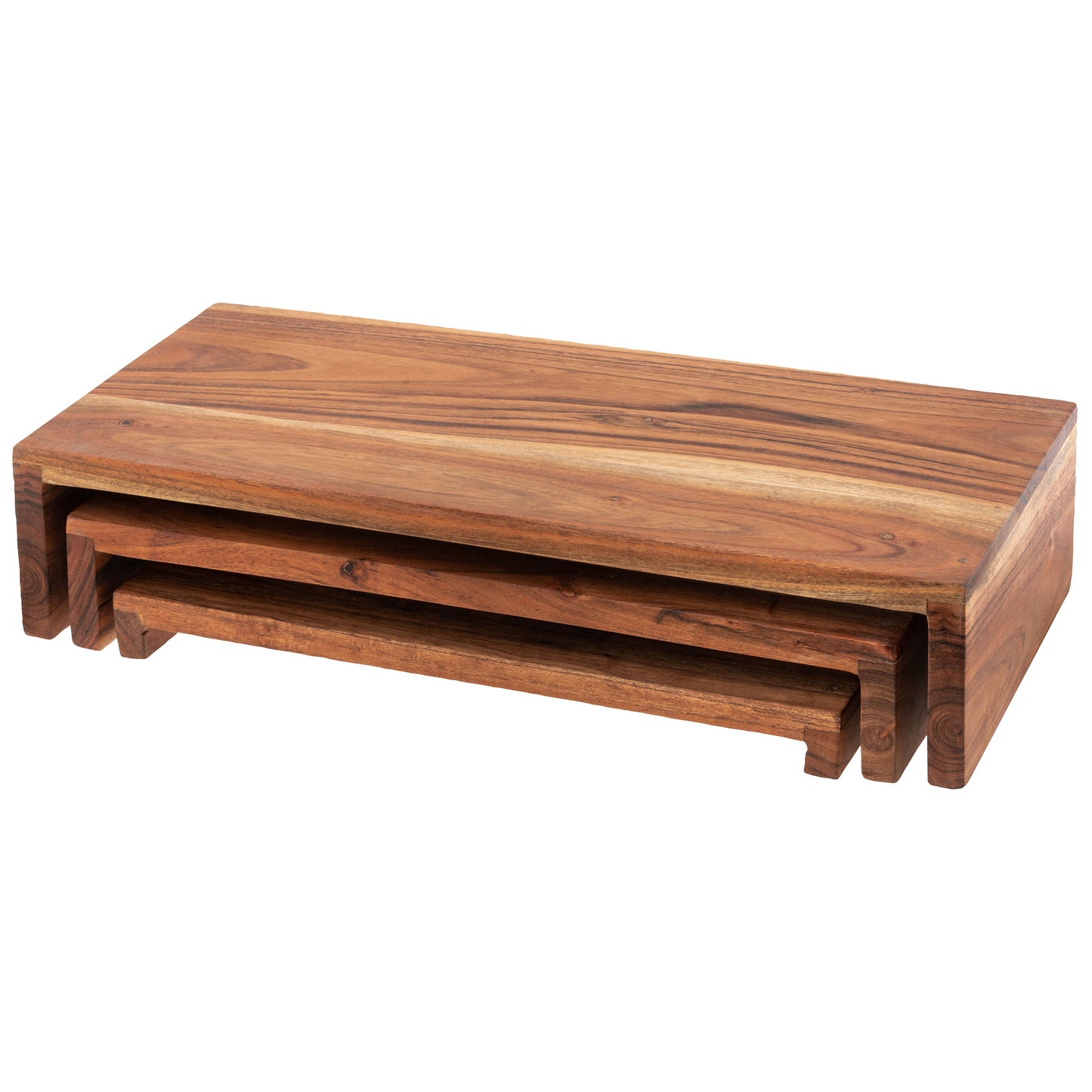 Natural Wood Nesting Risers Set of 3