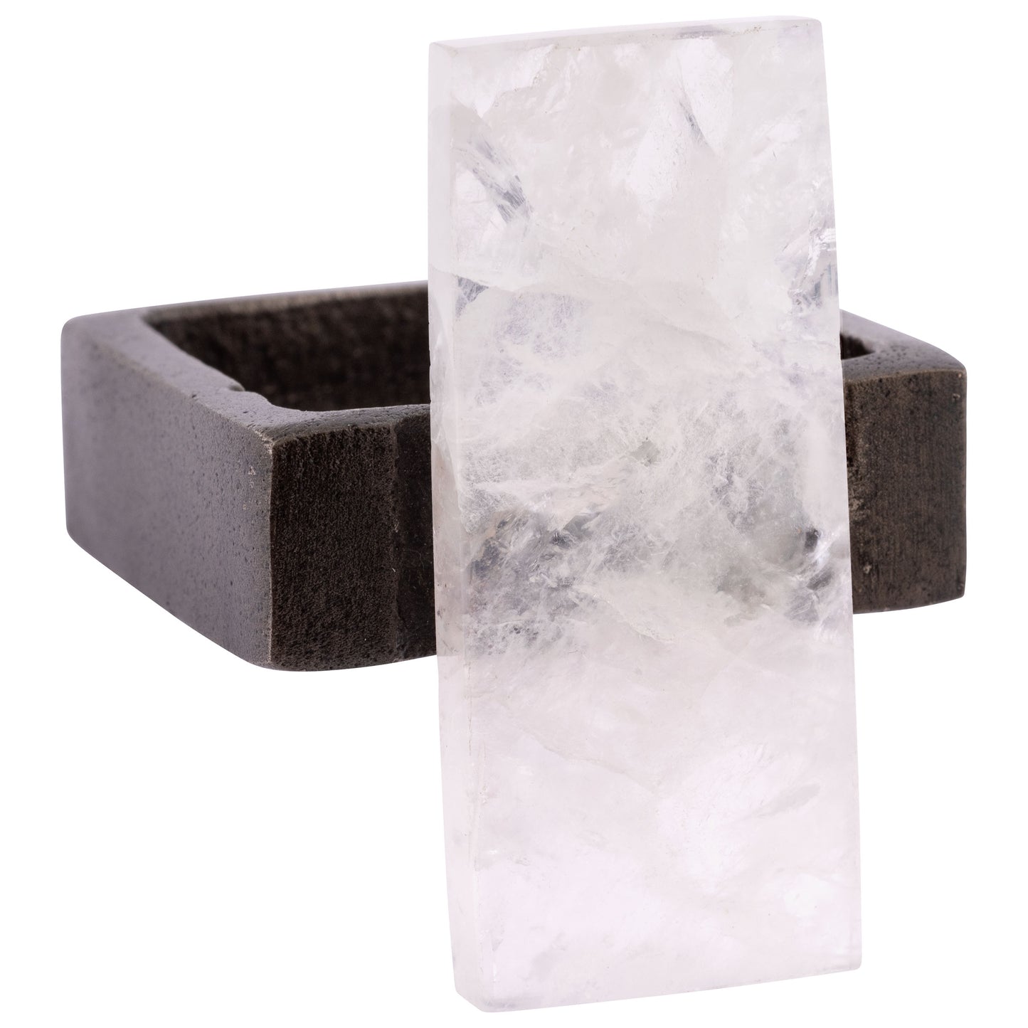 Clear Rock Crystal Napkin Rings individual view.