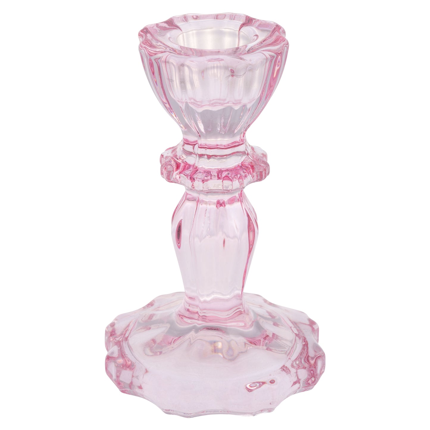 Blush Glass Candlestick Holders