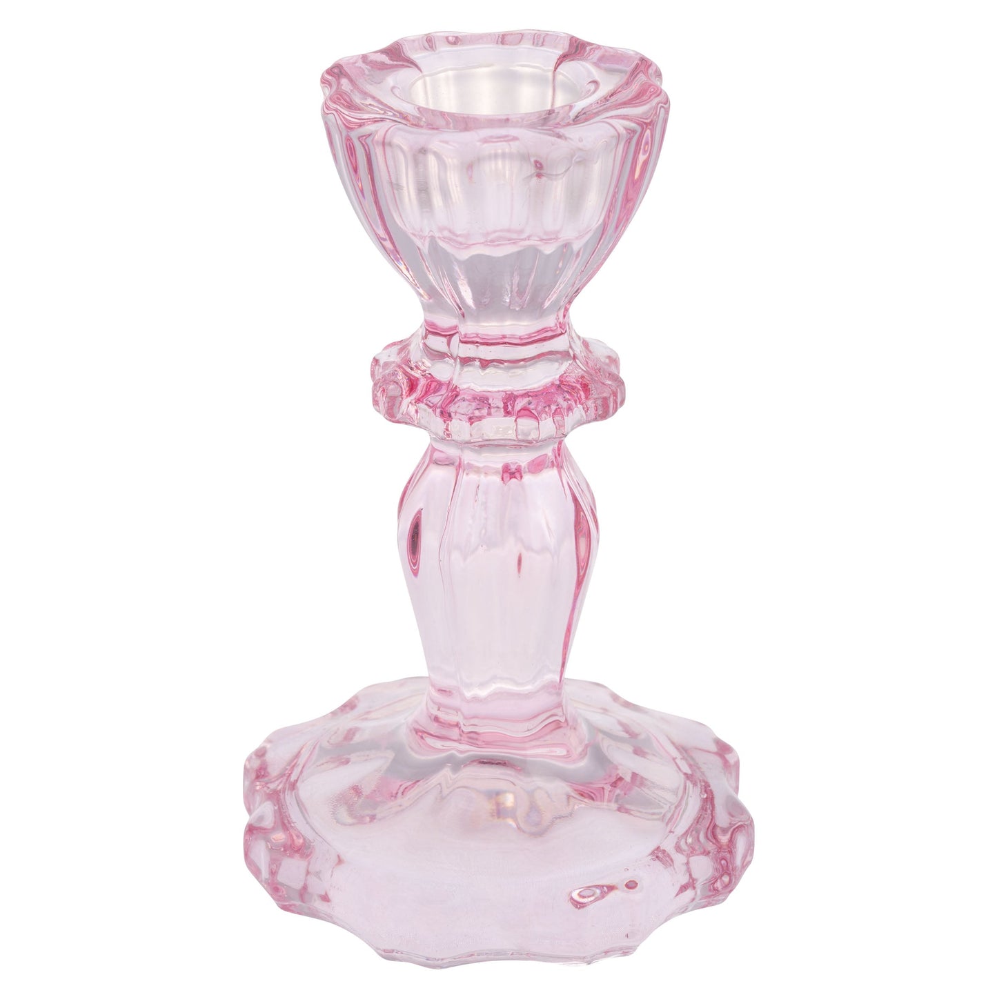 Blush Glass Candlestick Holders