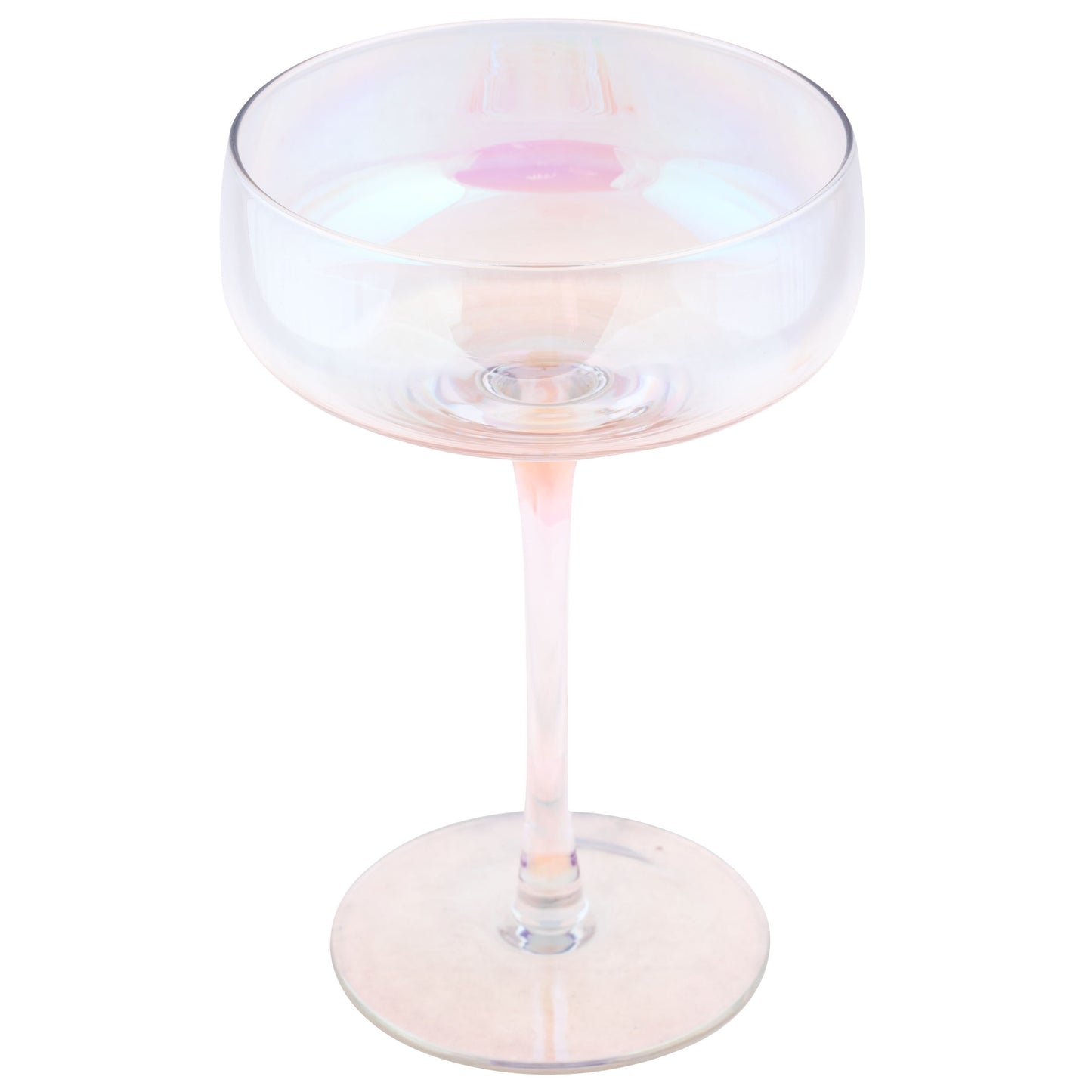 Clear Luster Mid Century Champagne Coupes individual view.