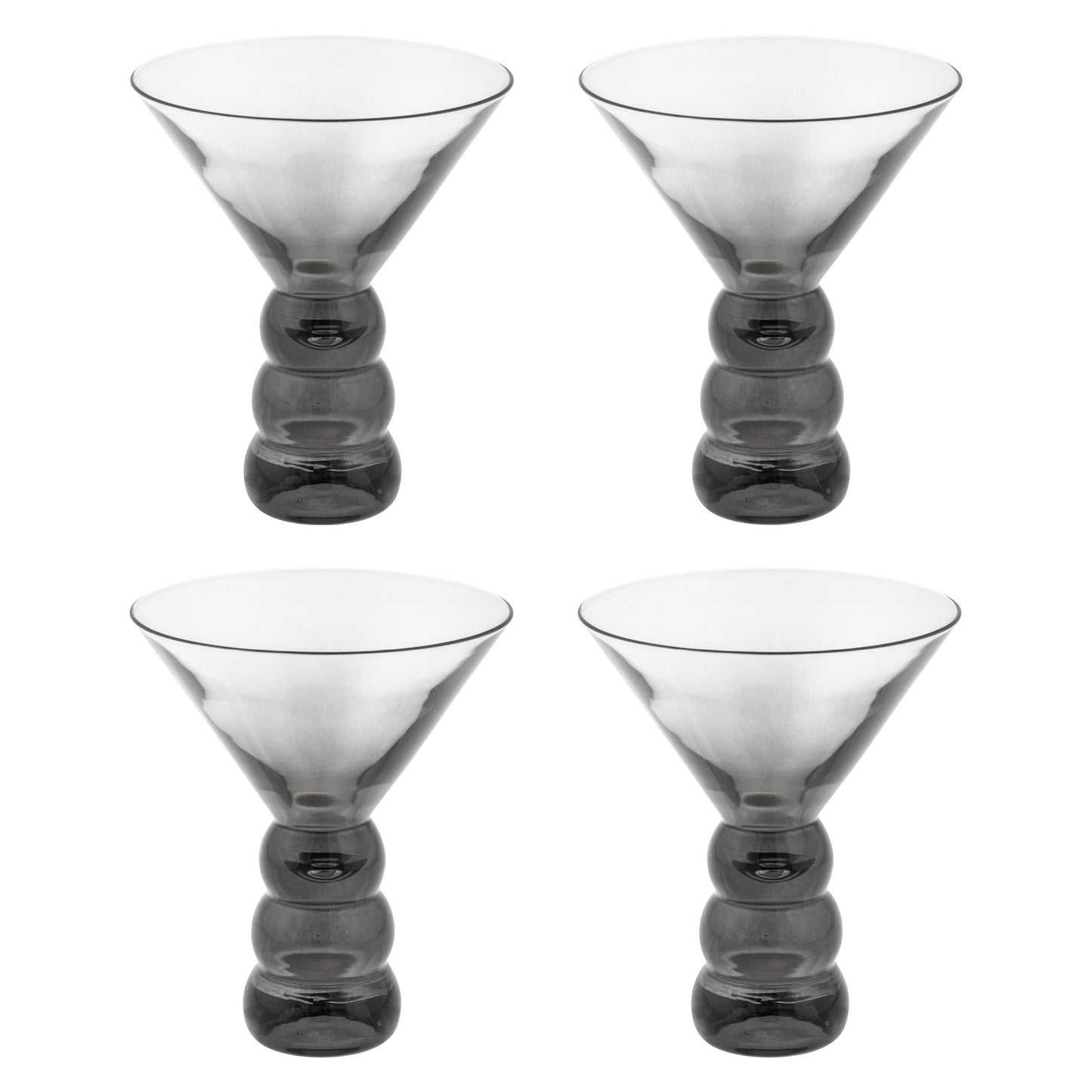 Gray Lexi Collection Martini Glass Set of four view.