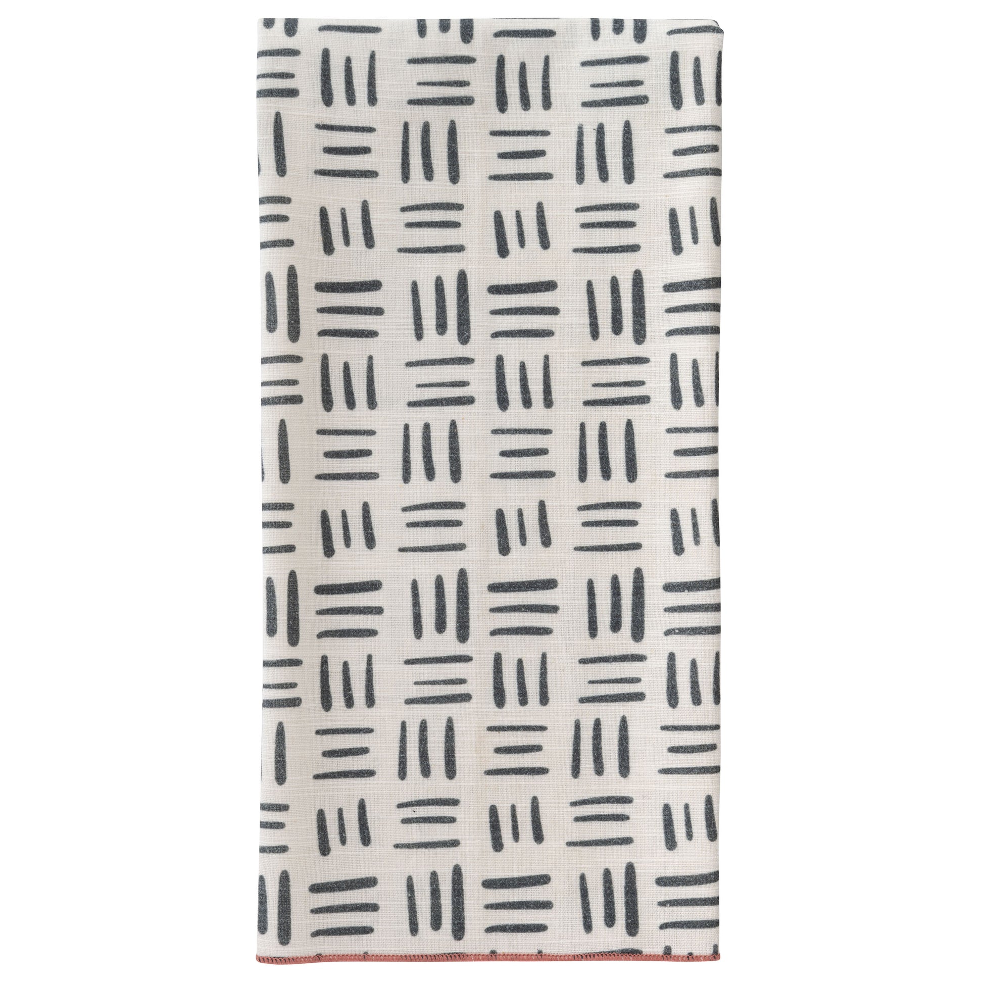 Metro Tea Towel black lines tea towel design view.