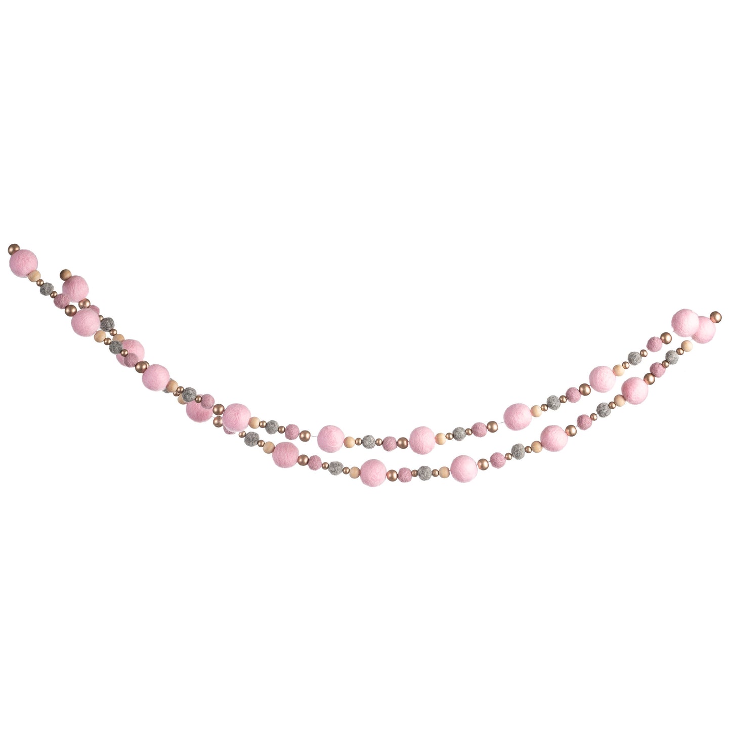 Winter Blush Felt Garland hanging view