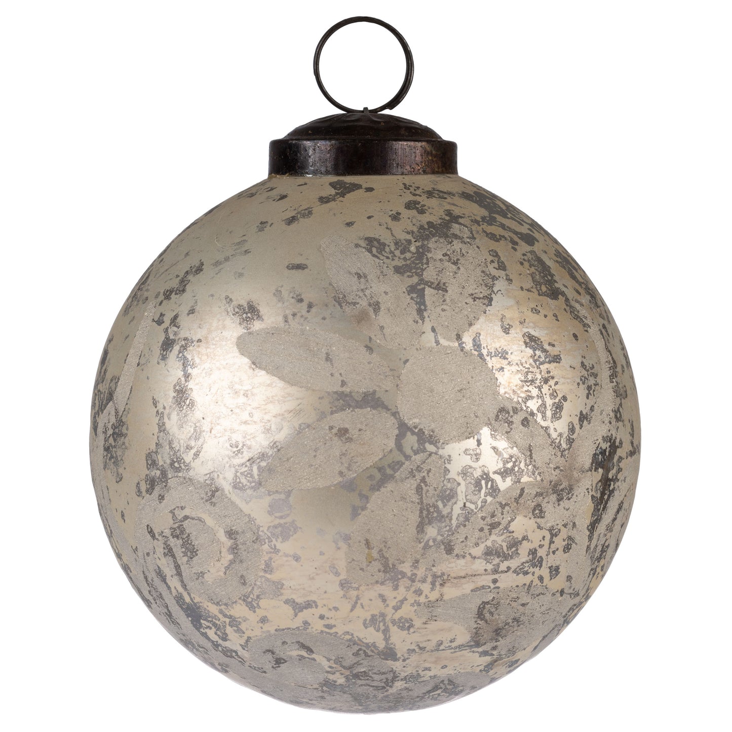 Floral Pewter 3" Vintage Glass Ornament