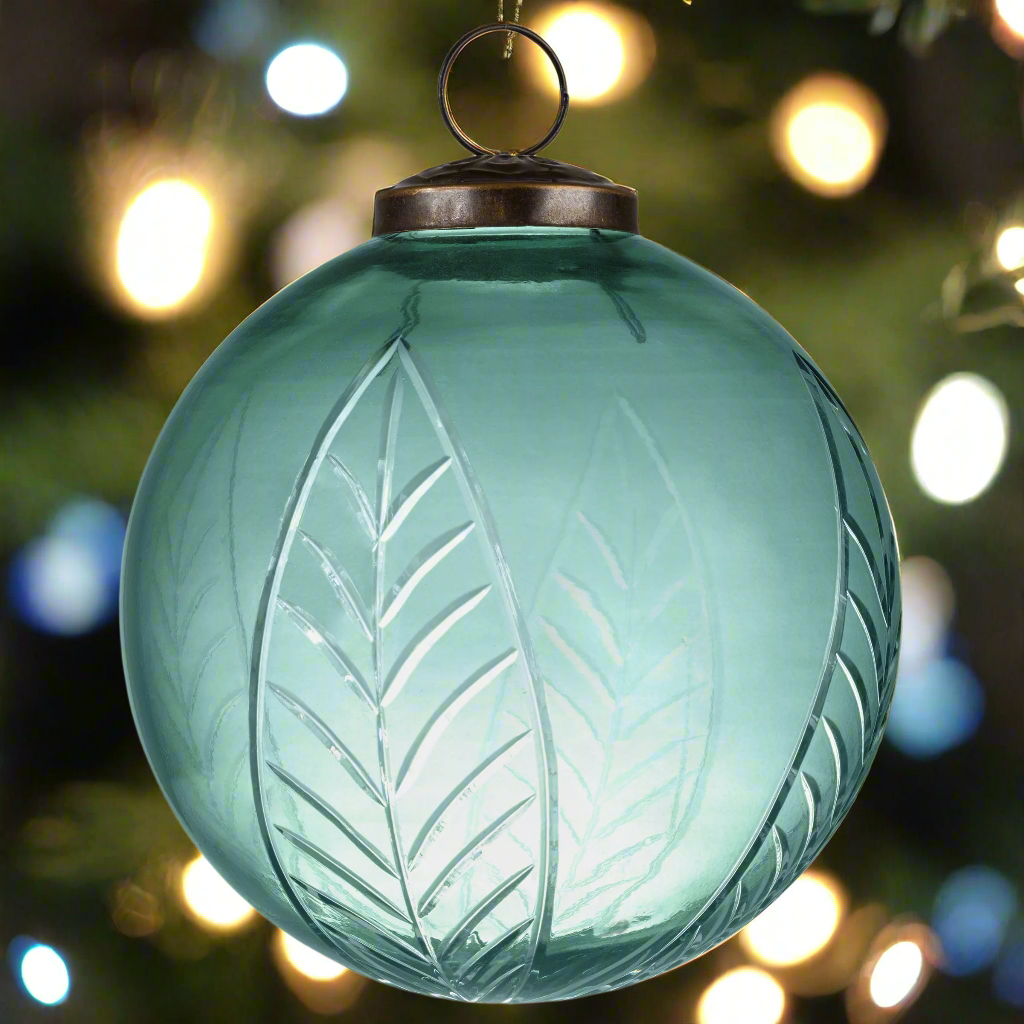Spruce 4" Spruce Etched Glass Ornament