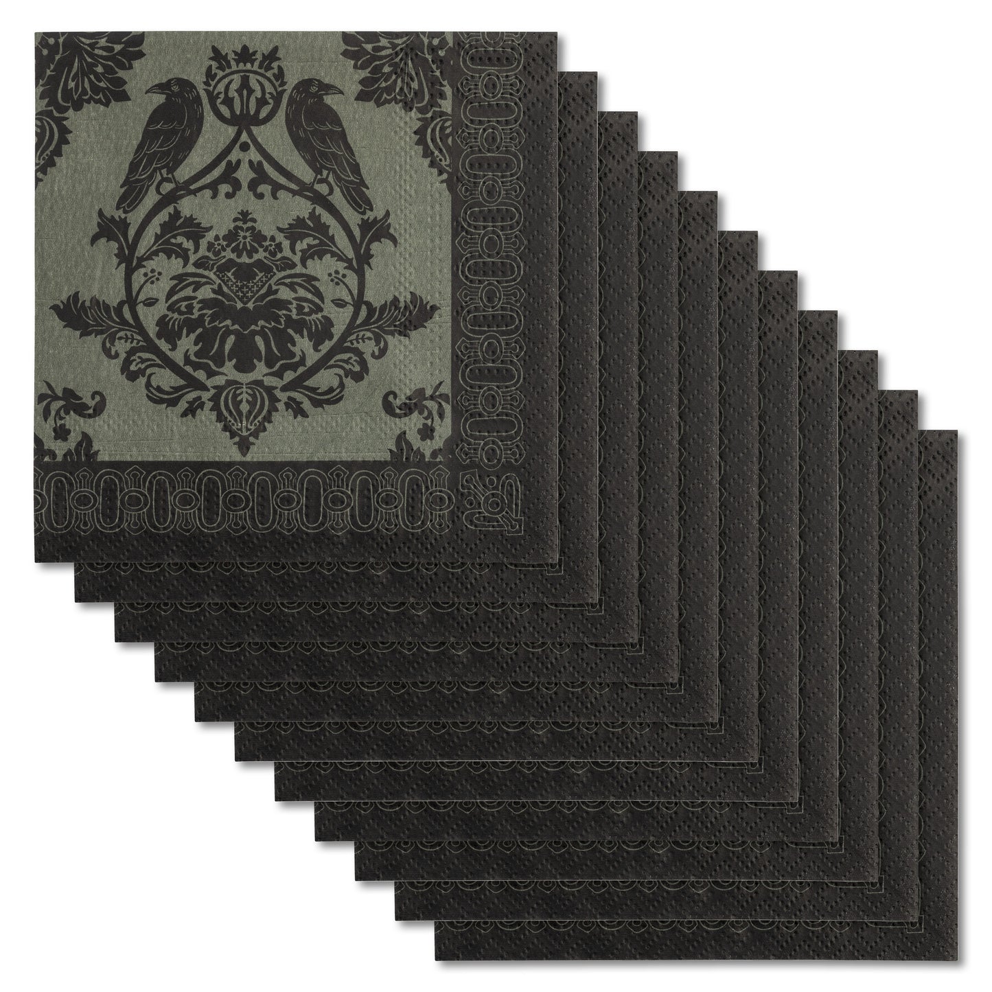 Damask Crow Cocktail Paper Napkins