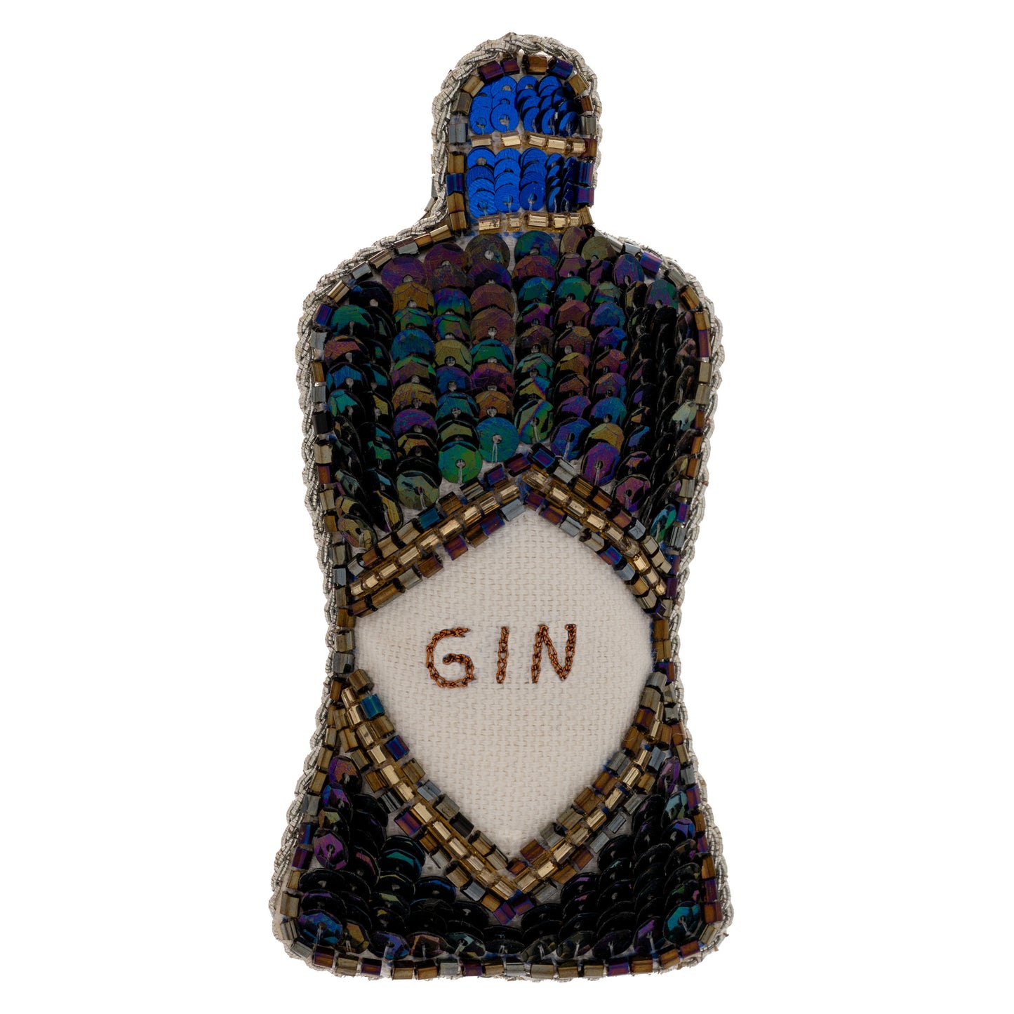 Gin Bottle Beaded Ornament