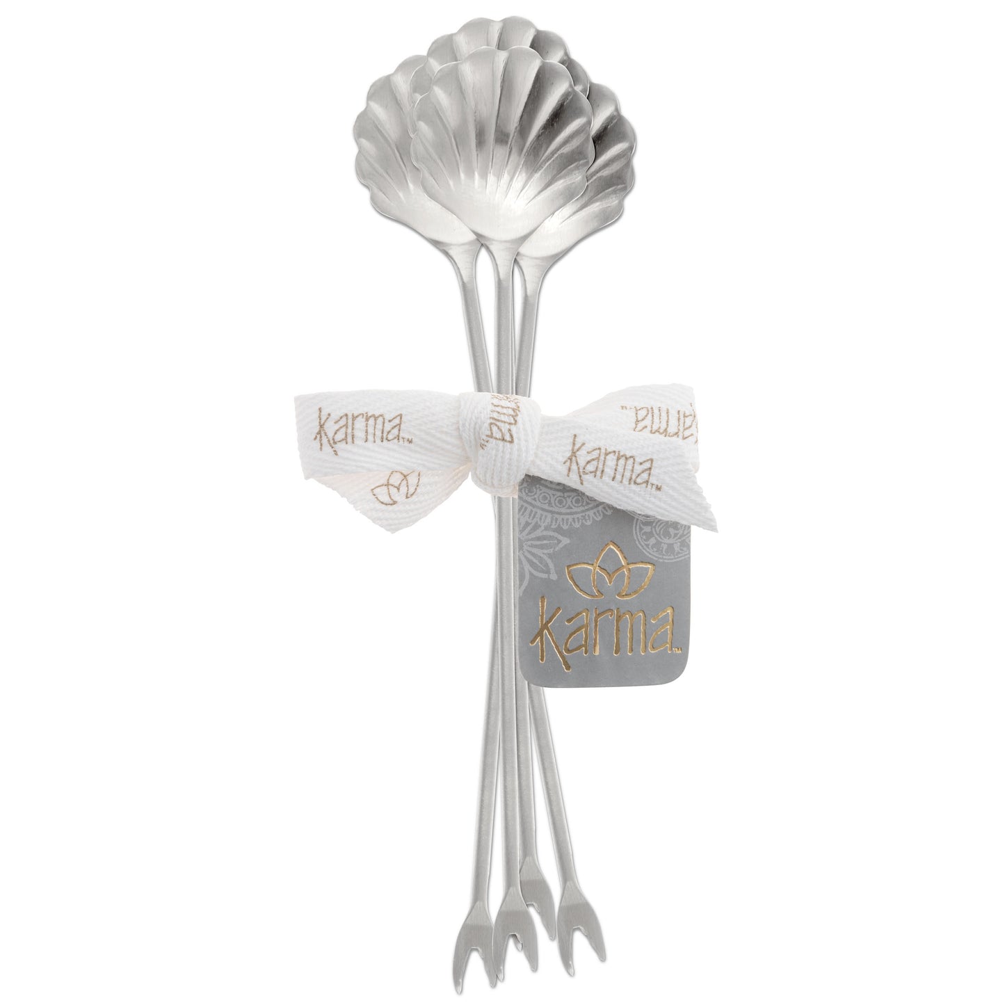Silver Seashell Cocktail Picks packaged view