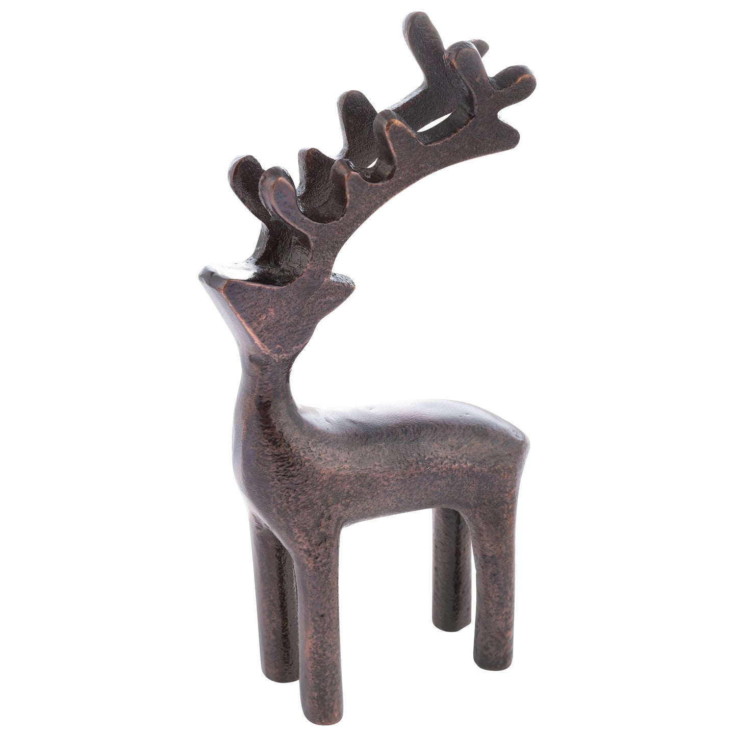 Large Espresso Metal Reindeer Statue