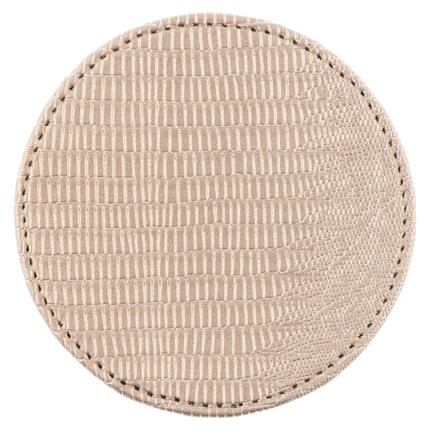 Metallic Pewter Faux Leather Coasters with Holder individual coaster view.