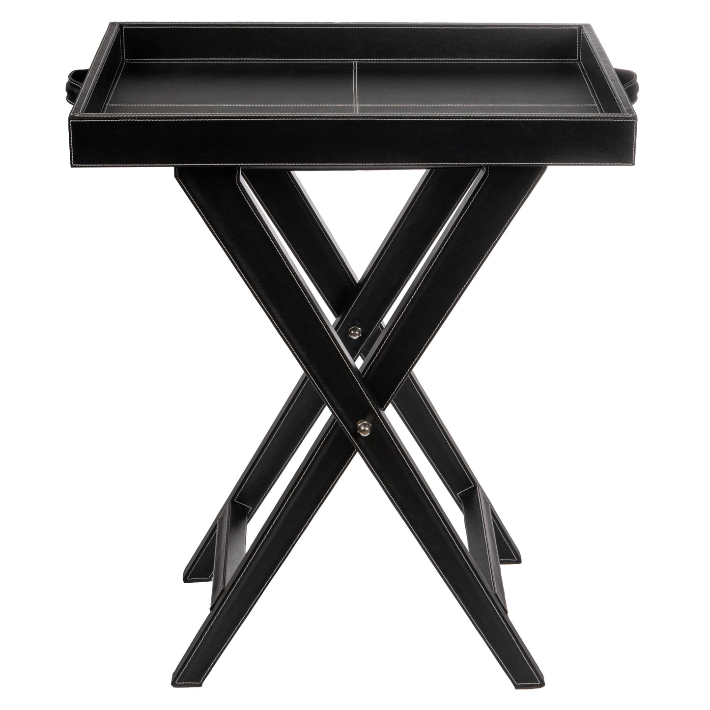 Black Leather Butler Tray