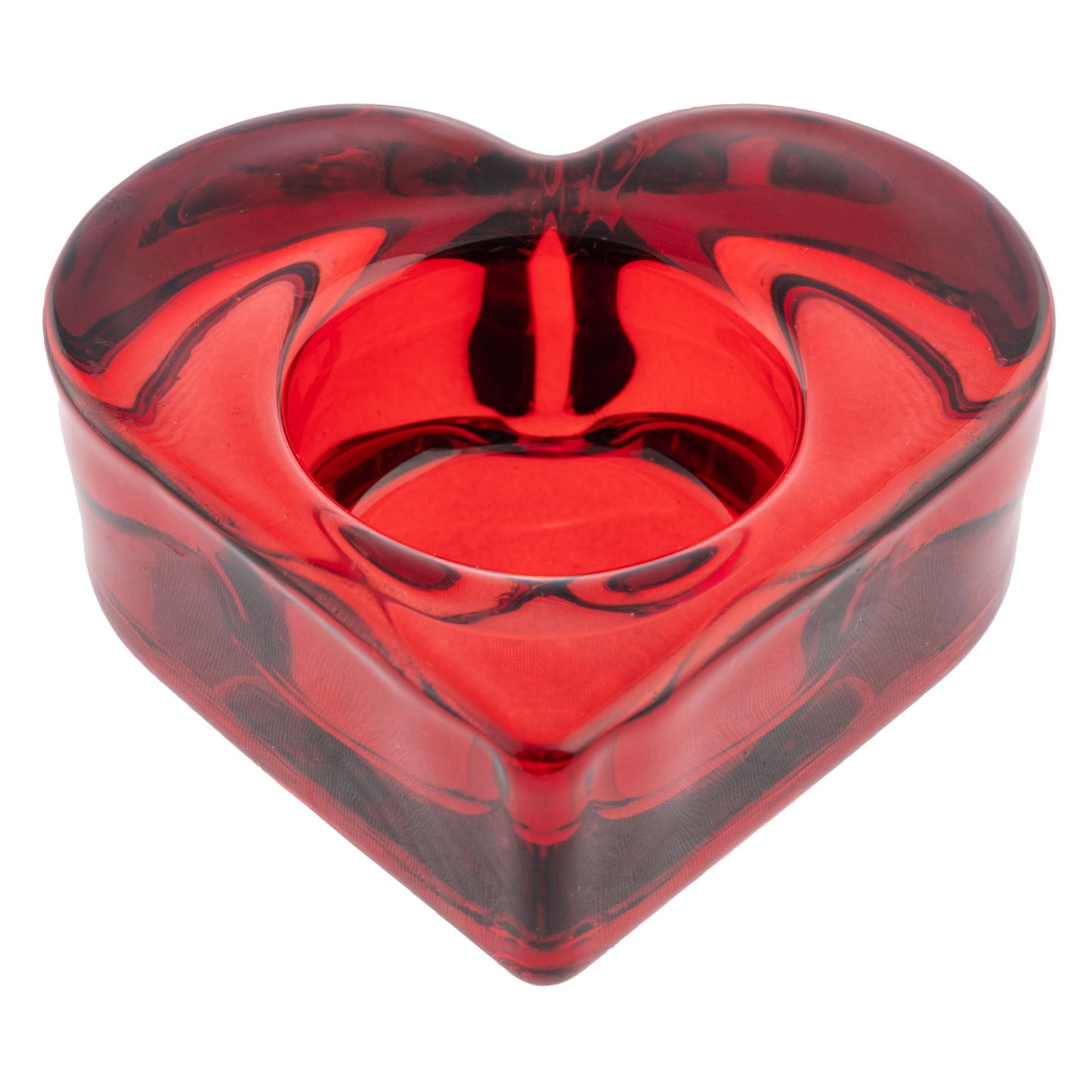Red Glass Heart Tealight Holders