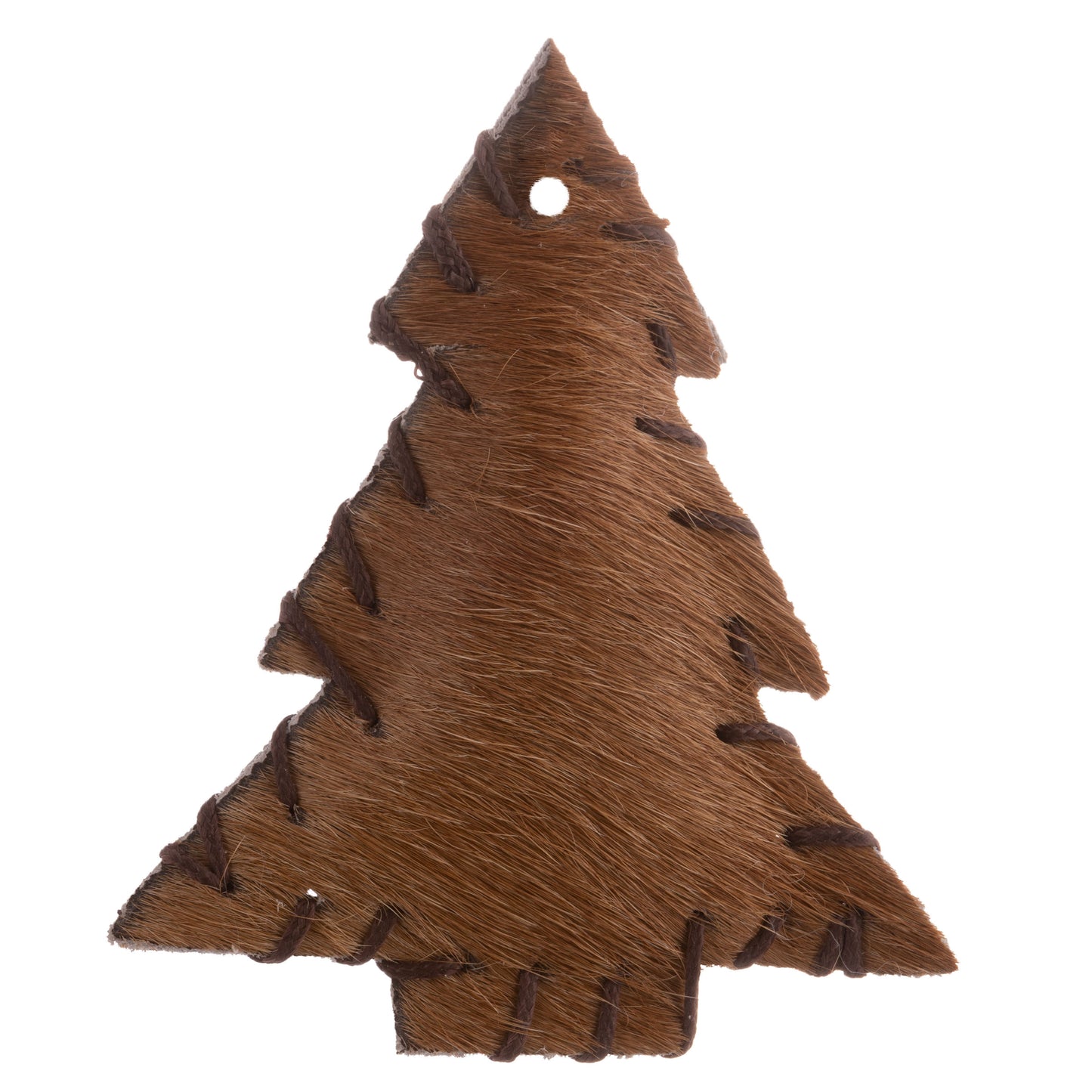 Small Pony Stitched Cowhide Leather Tree Ornament