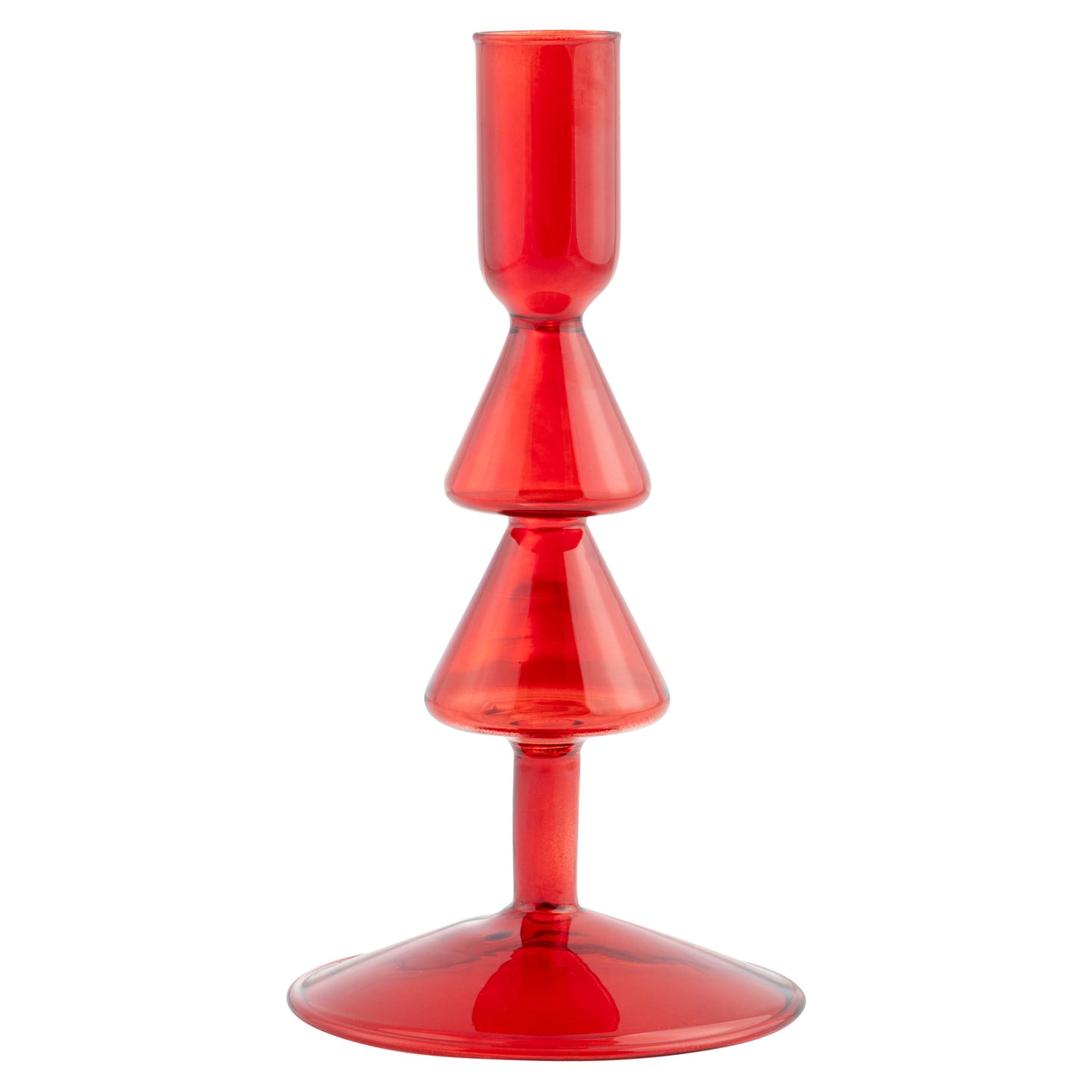 Small Red Tree Glass Candle Holder