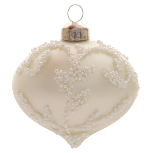 Beaded Vines Drop Glass Ornament