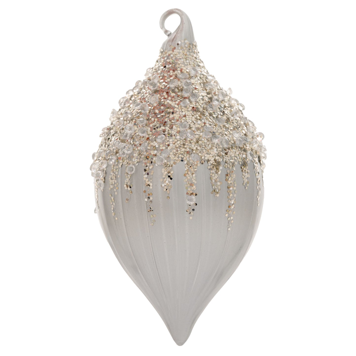 Teardrop Glitter Drip Glass Ornament