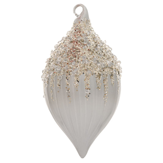 Teardrop Glitter Drip Glass Ornament