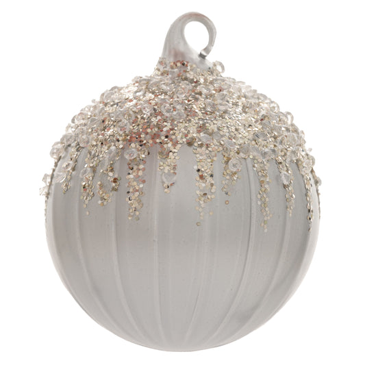 Ball Glitter Drip Glass Ornament