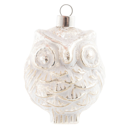 Snowy Owl Glass Ornament