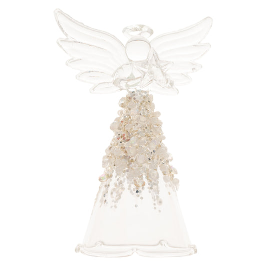Beaded Angel Glass Ornament