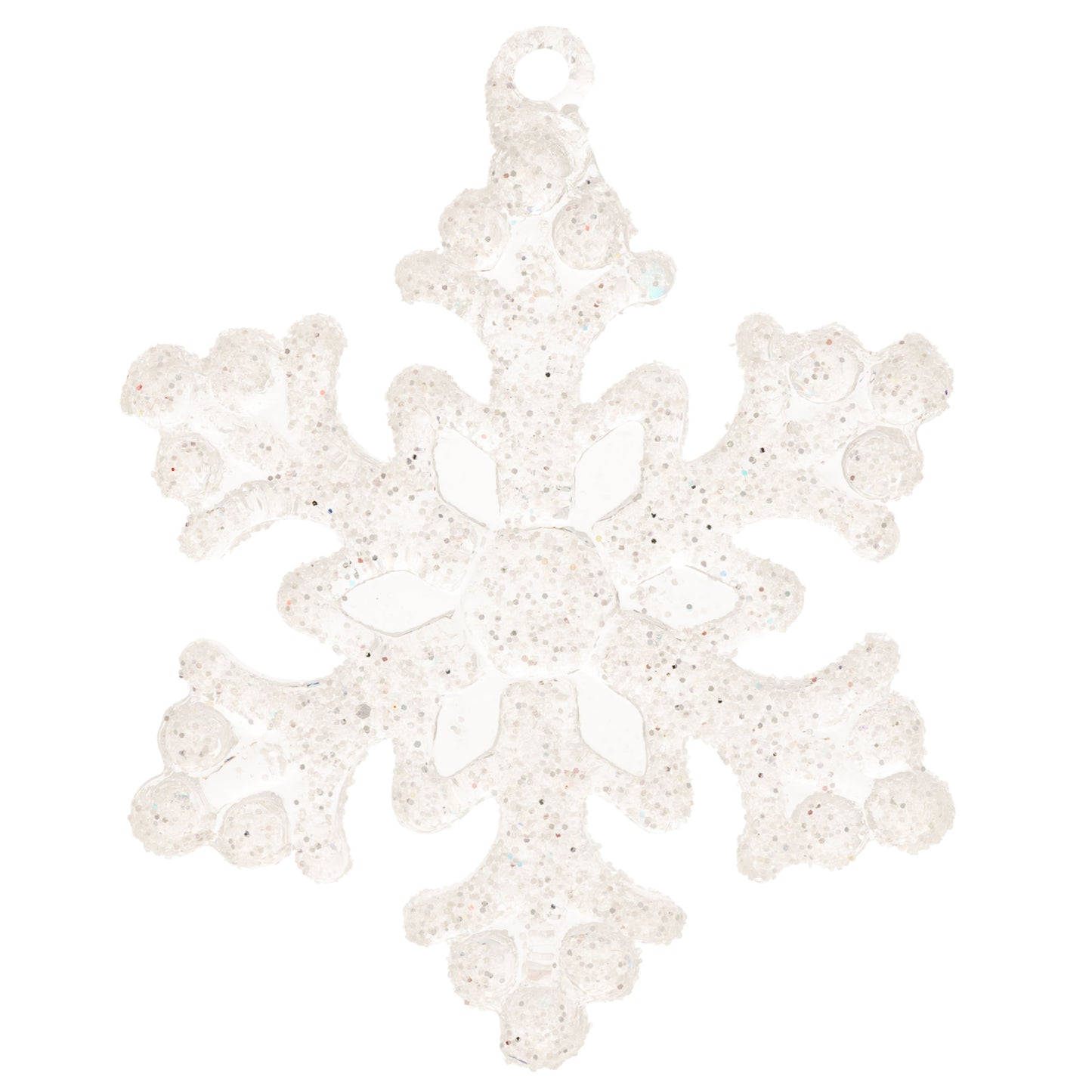 Glitter Snowflake Glass Ornament Mini