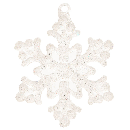 Glitter Snowflake Glass Ornament Mini