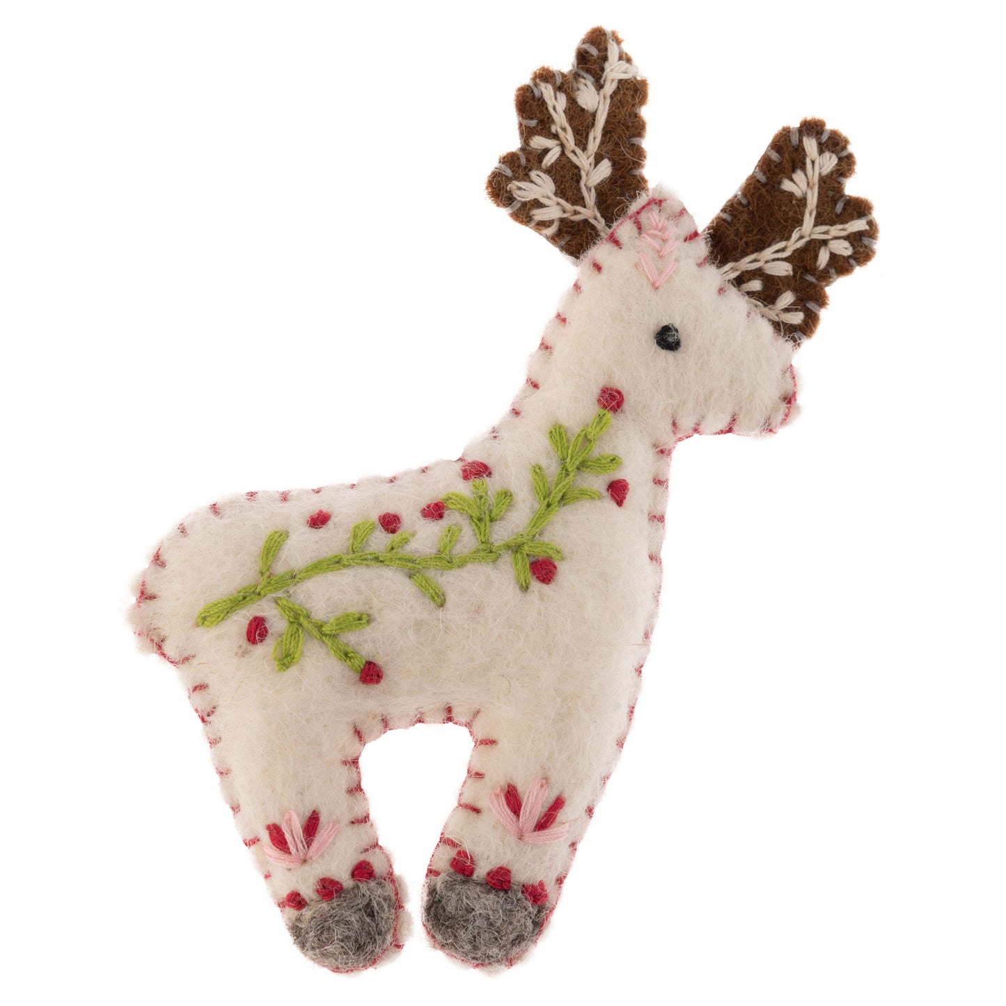 Reindeer Scandi Felted Ornament