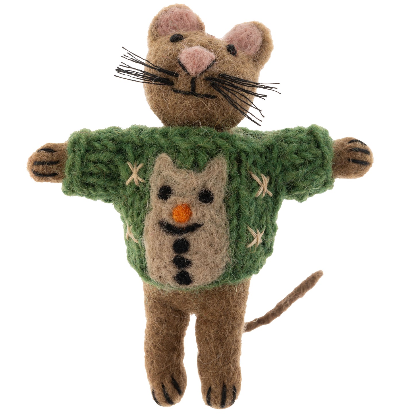 Orange Holiday Sweater Cat