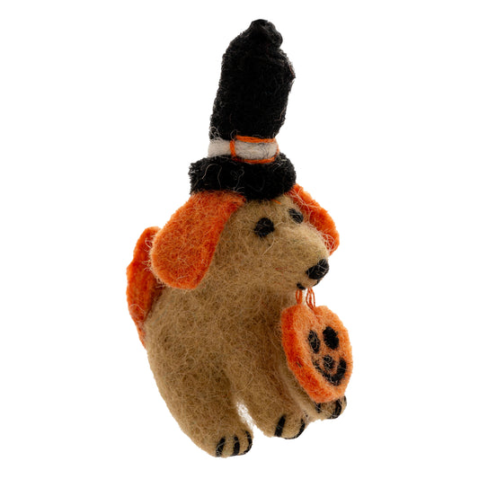Trick or Treat Puppy Felt Ornament