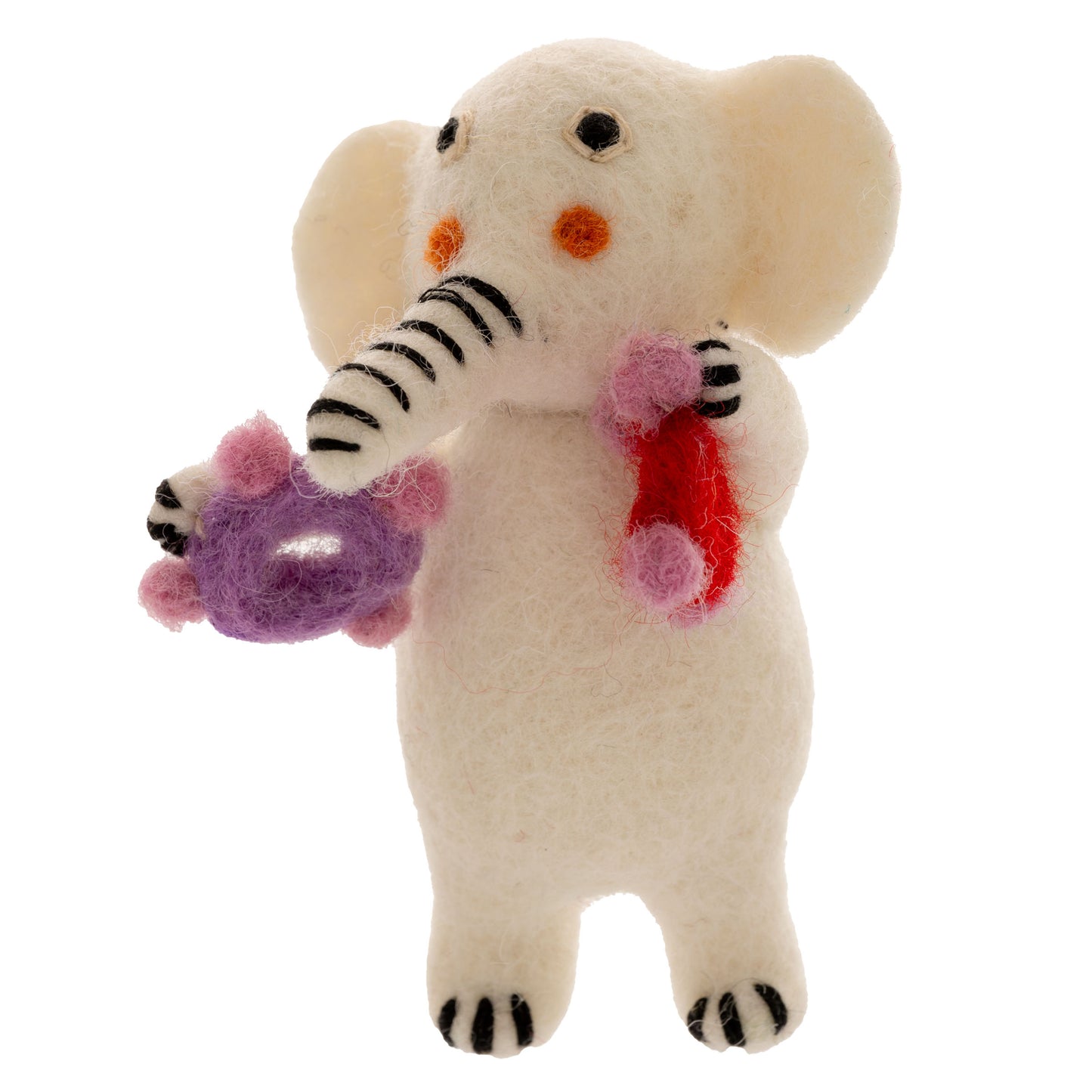 Tambourine Elephant Felt Ornament