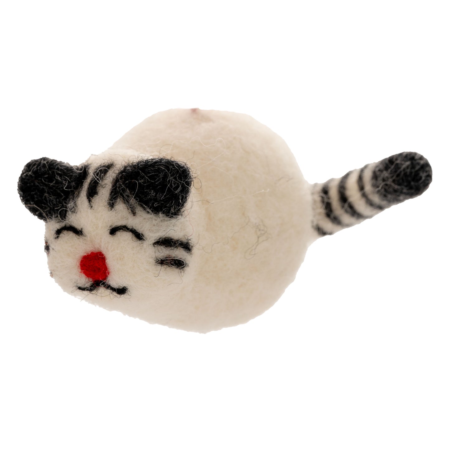 Fat Cat White Felt Ornament