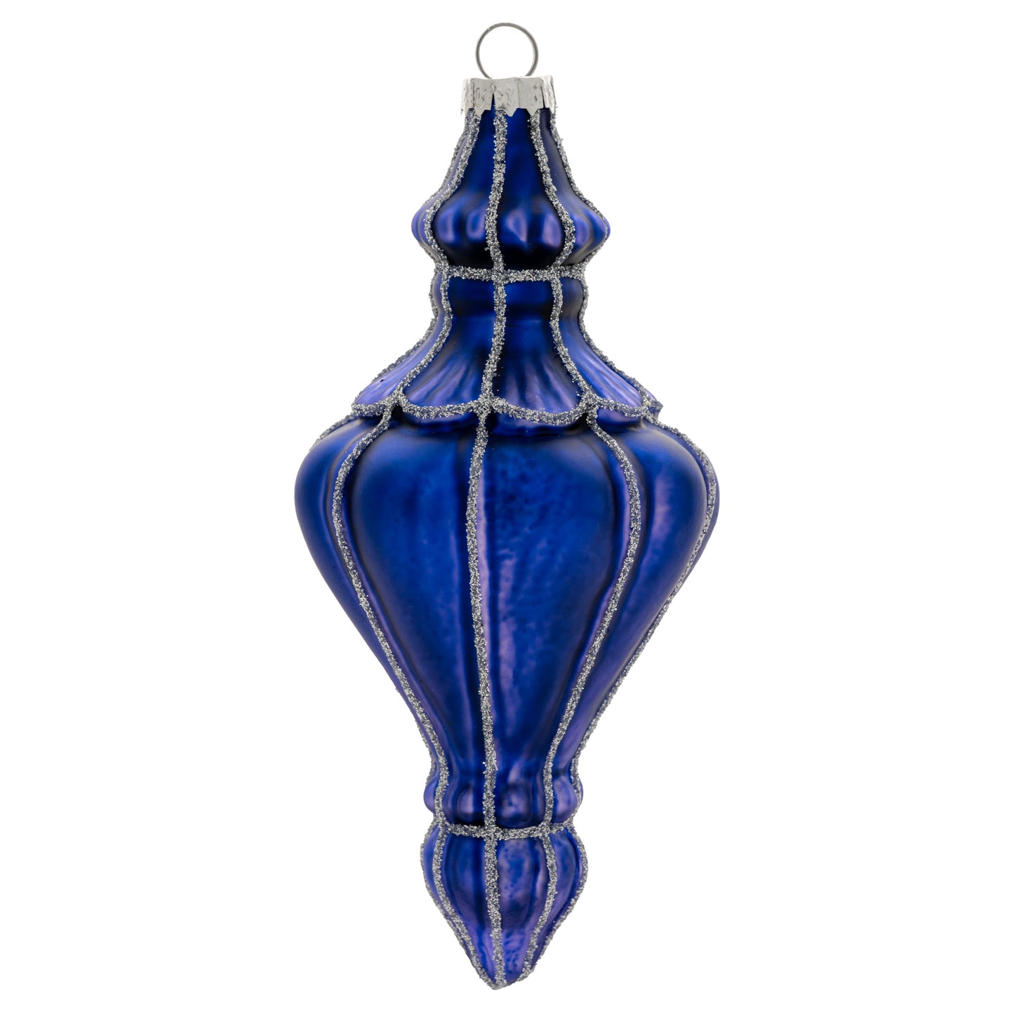 Top Finial Glass Ornament Royal Blue