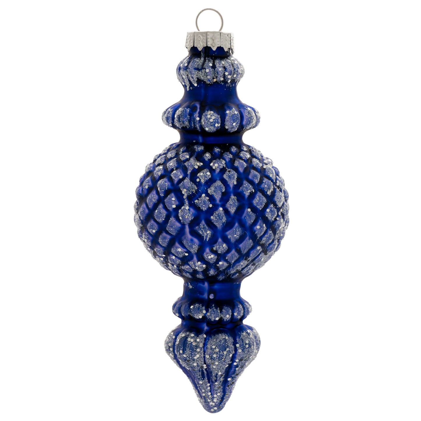 Middle Finial Glass Ornament Royal Blue