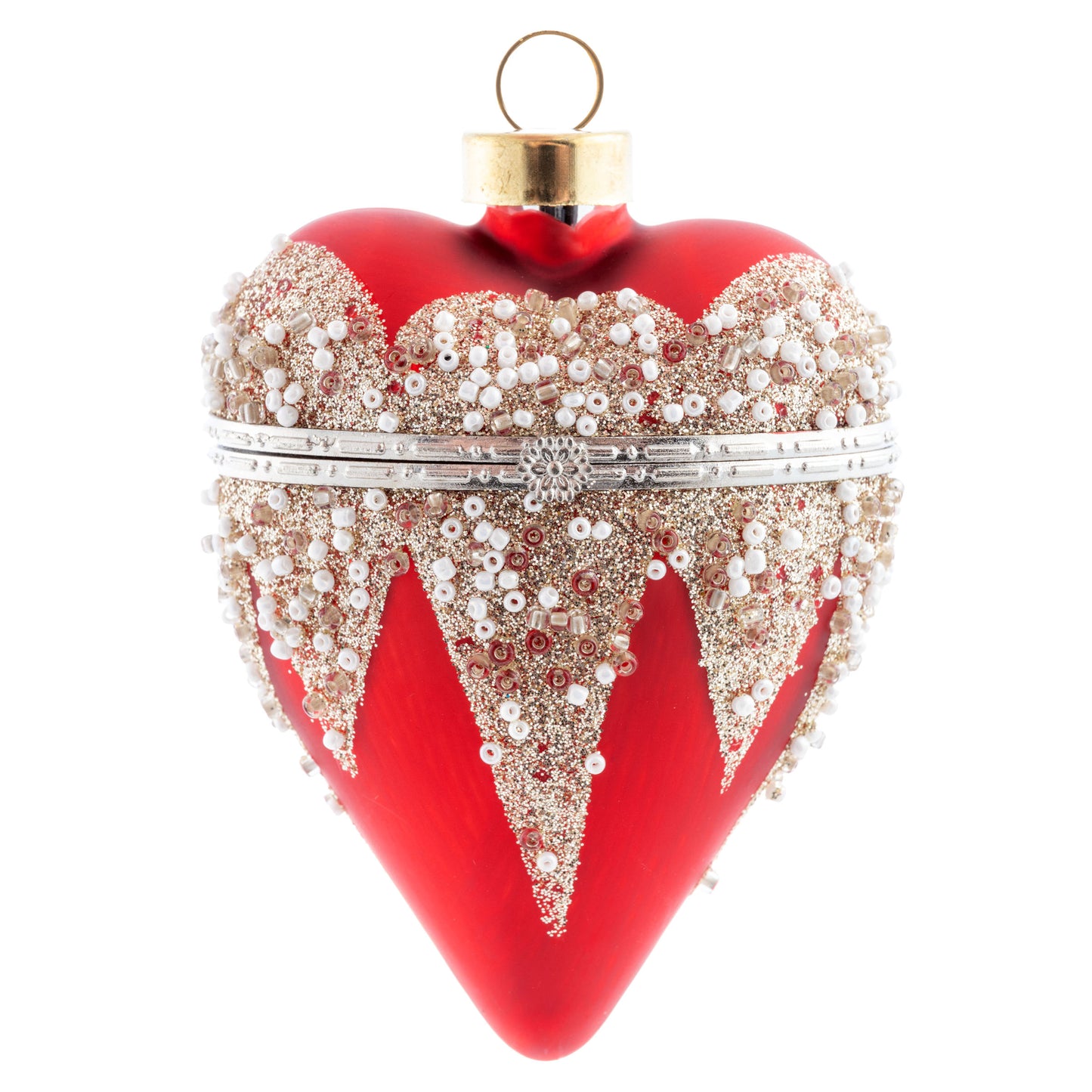 Red Heart Locket Glass Ornament