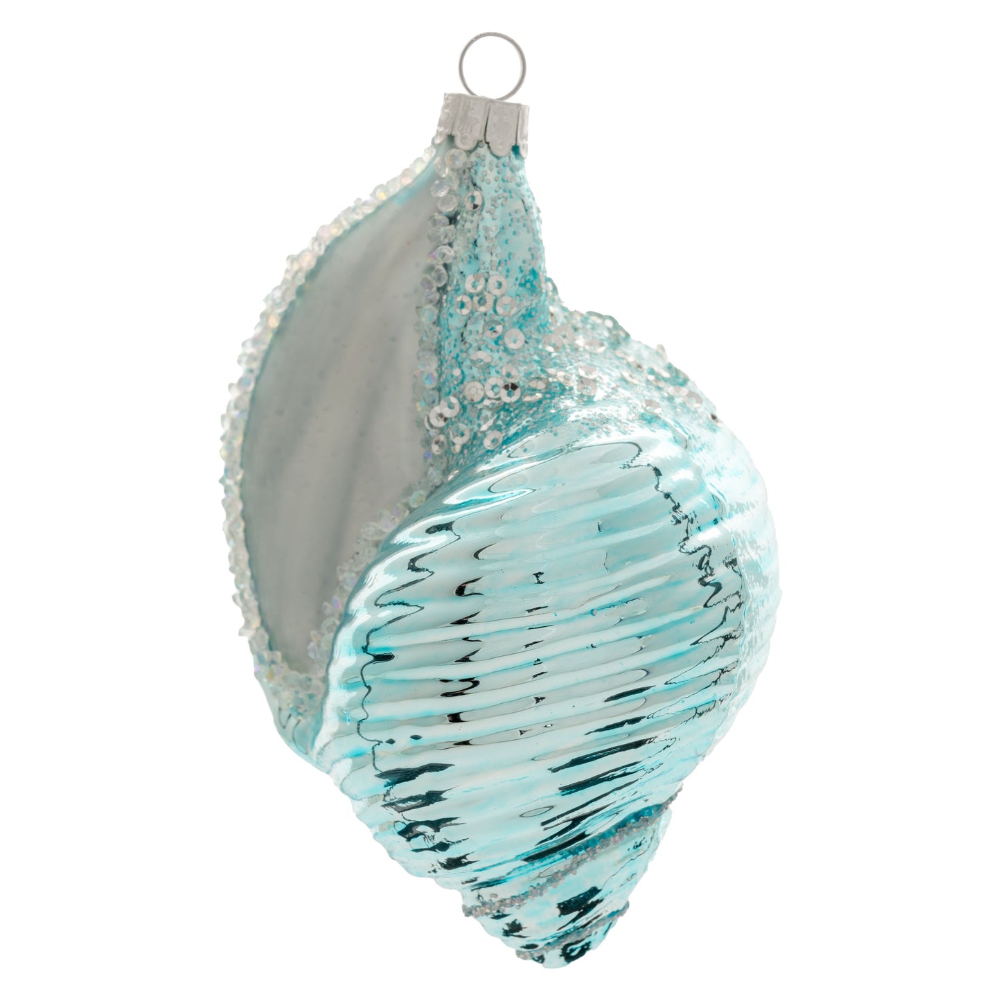 Blue Seashell Glass Ornament