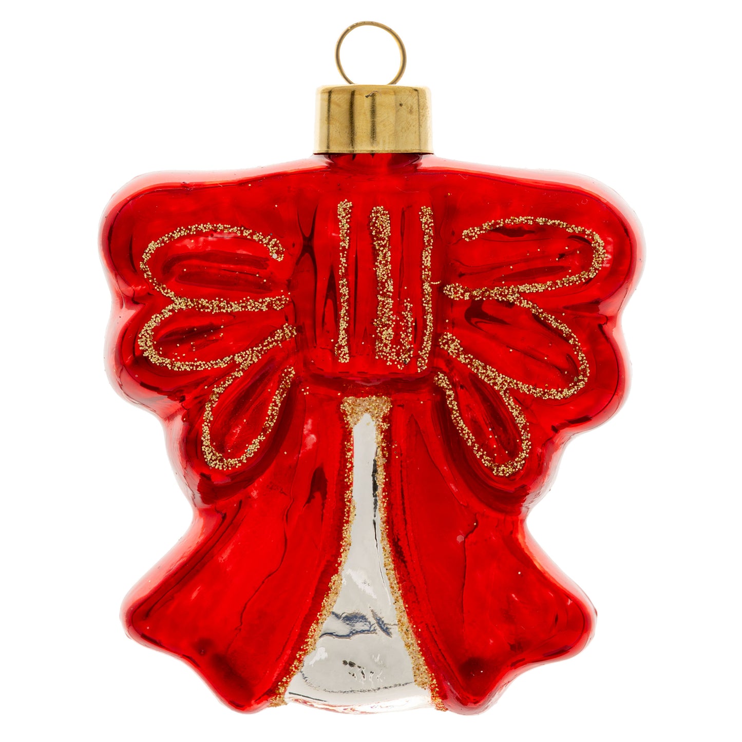 Red Bow Glass Ornament
