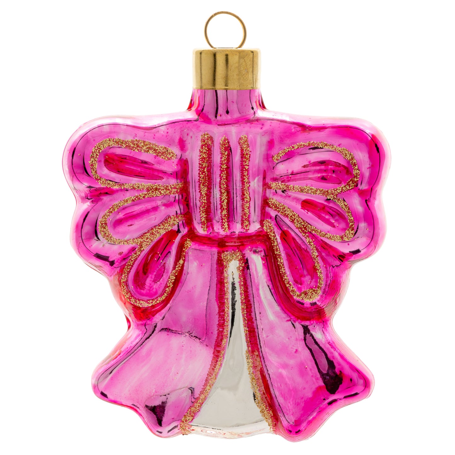 Pink Bow Glass Ornament