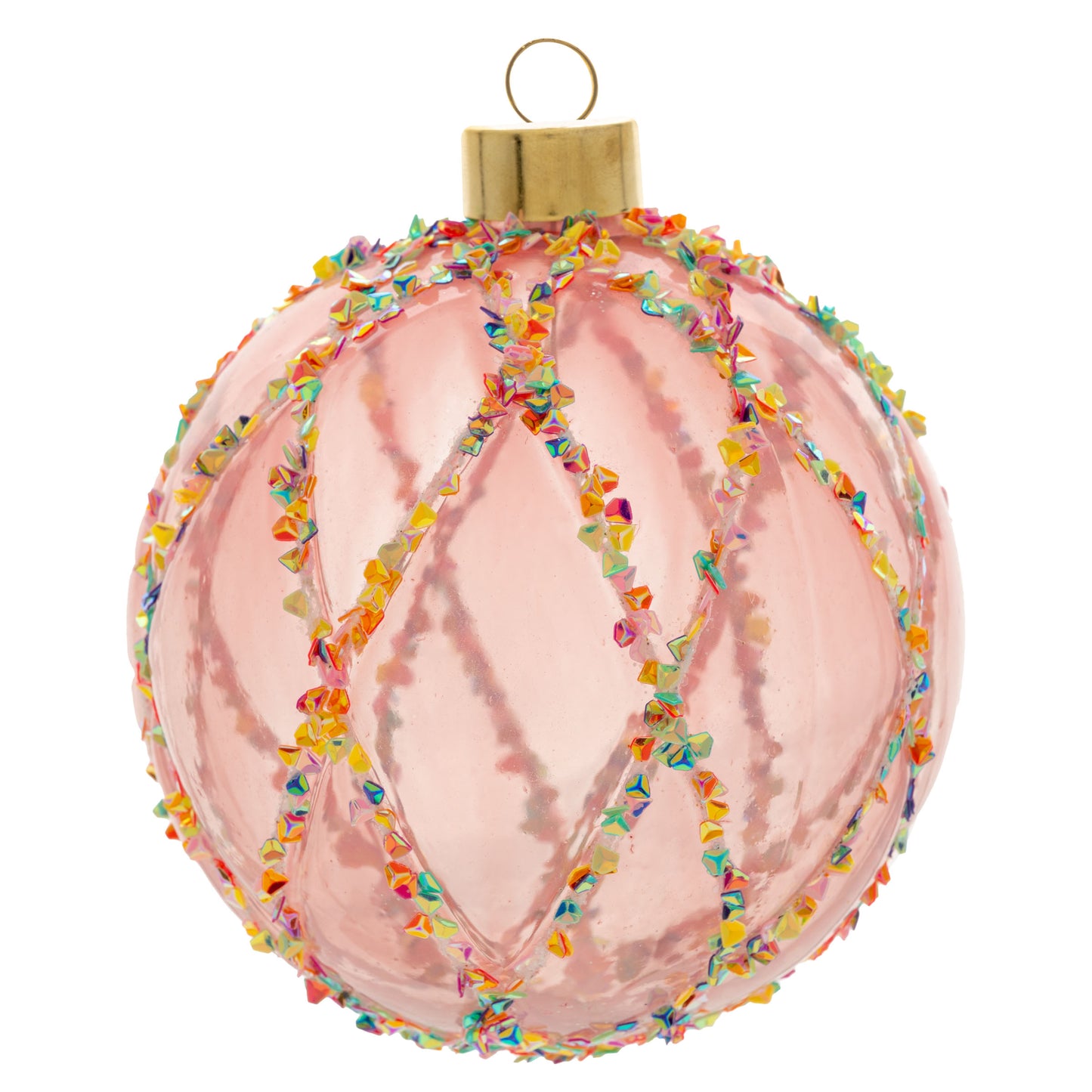 Diamond Gem Ball Glass Ornament