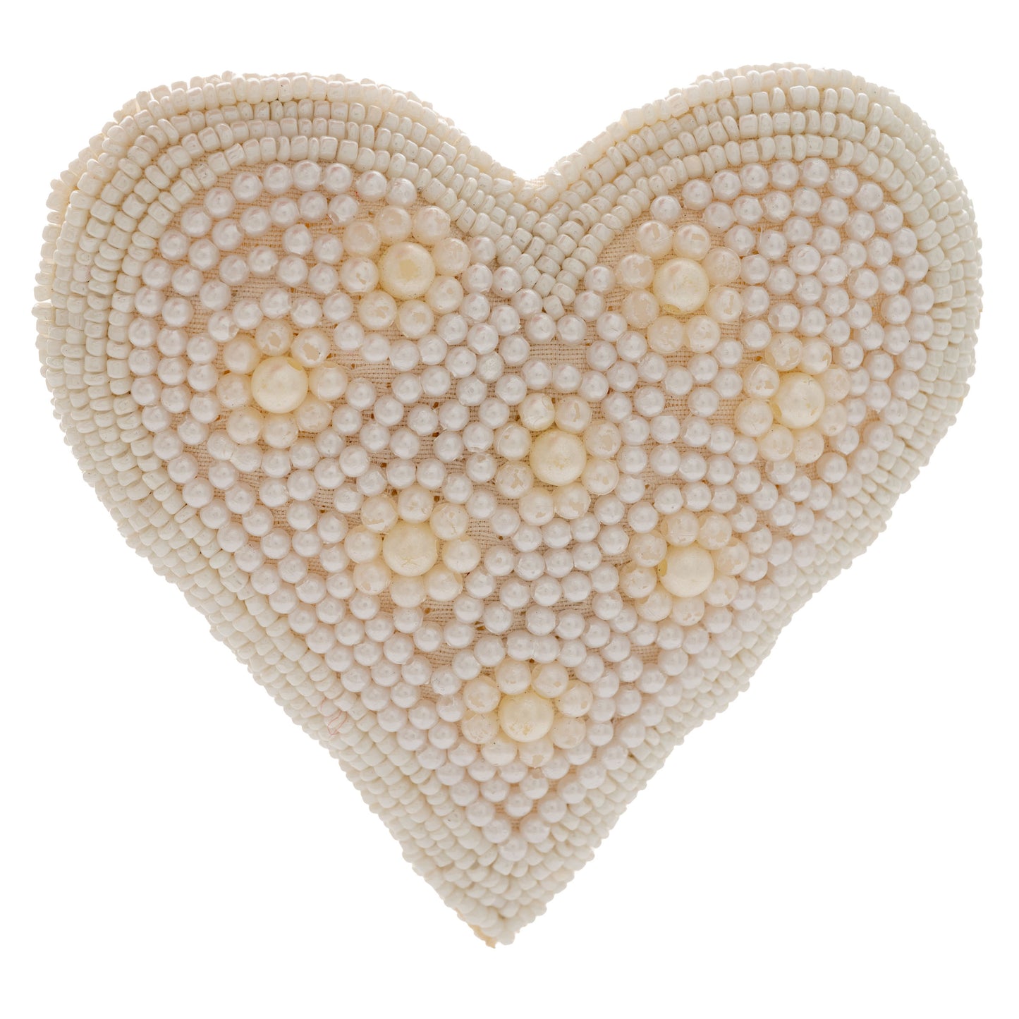 White Pearl Heart Beaded Ornament