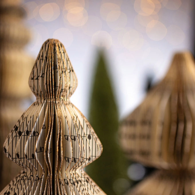 Music Note Paper Trees with a blurred background.