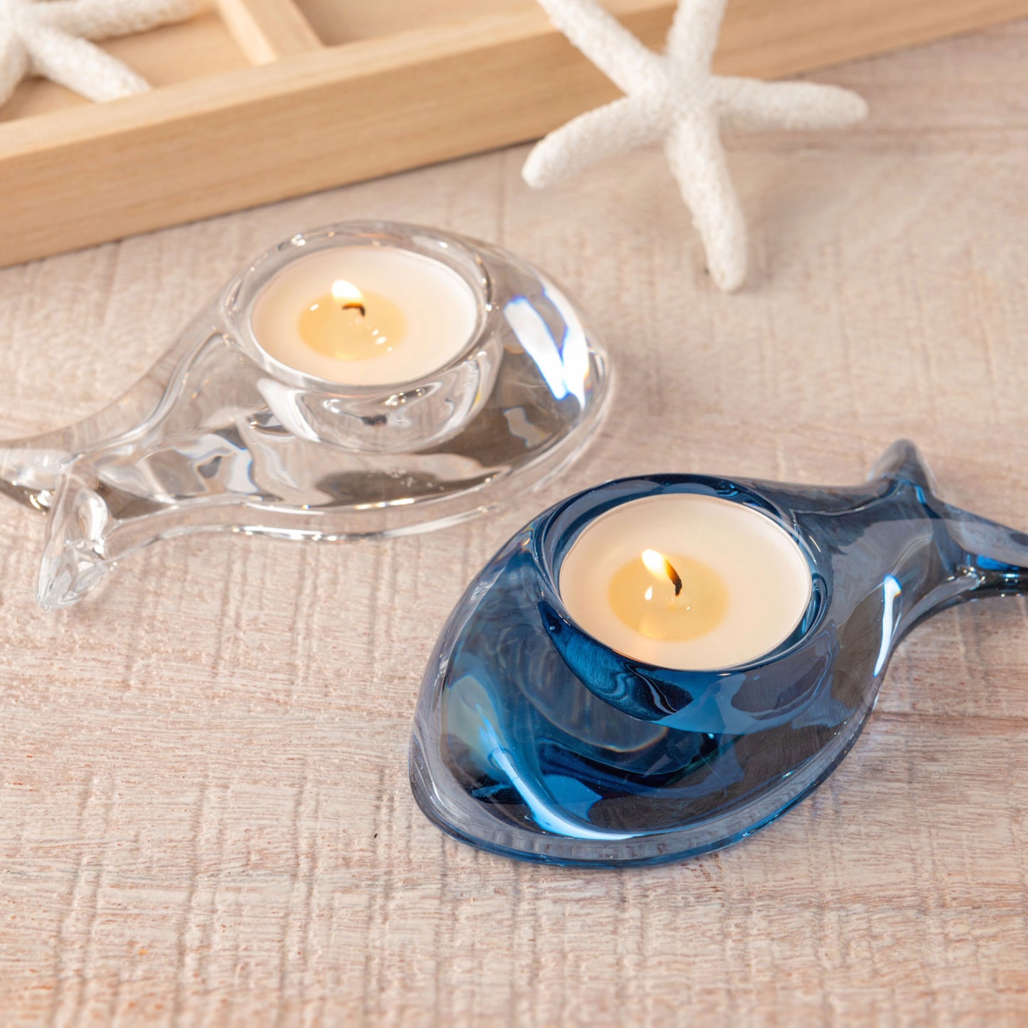 Teal Fish Tealight