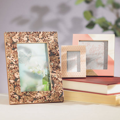 Butterfly Pink Rectangle Resin Picture Frame