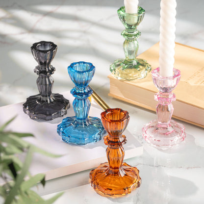 Raven Glass Candlestick Holders