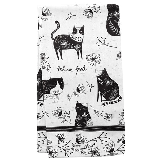 Cat Boho Tea Towel