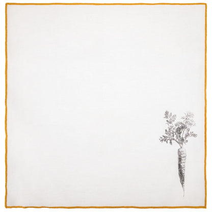 Carrot Merrowed Edge Dinner Napkins unfolded view. 