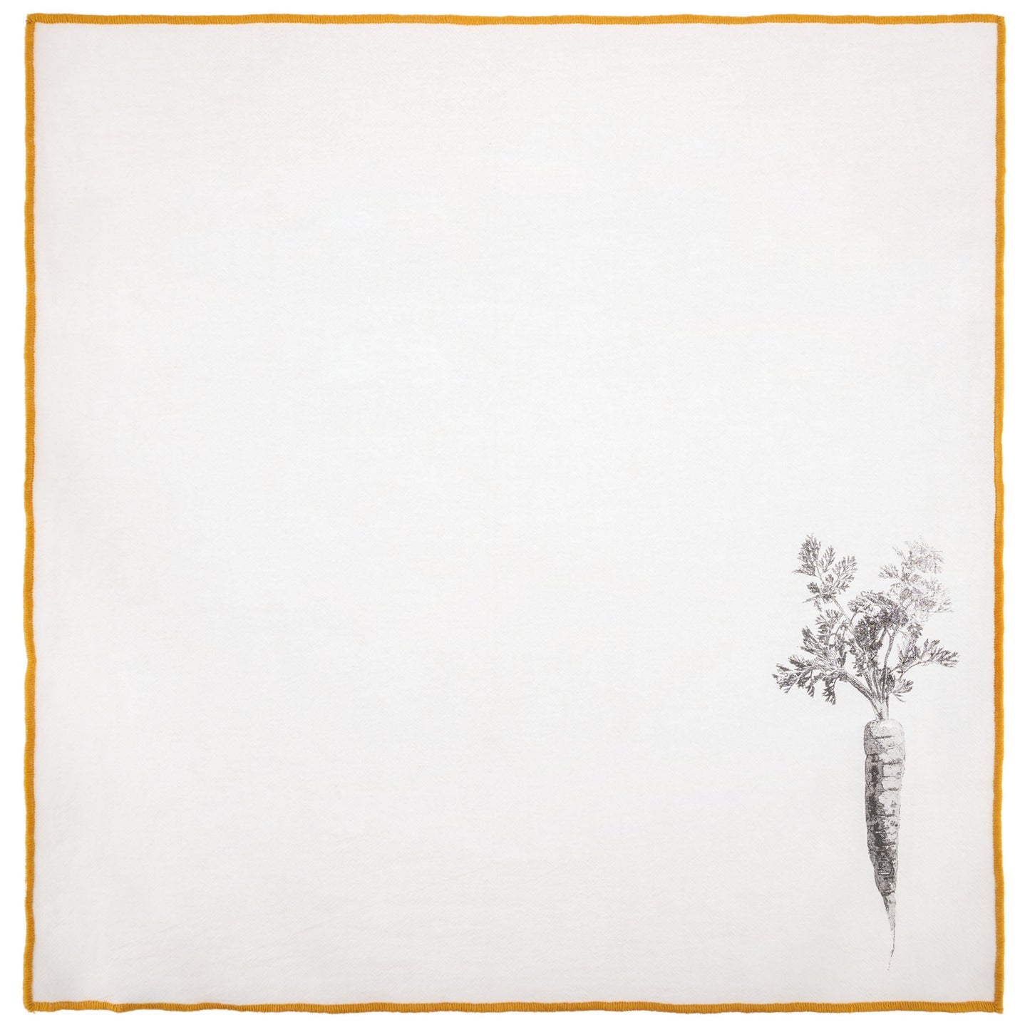 Carrot Merrowed Edge Dinner Napkins unfolded view. 