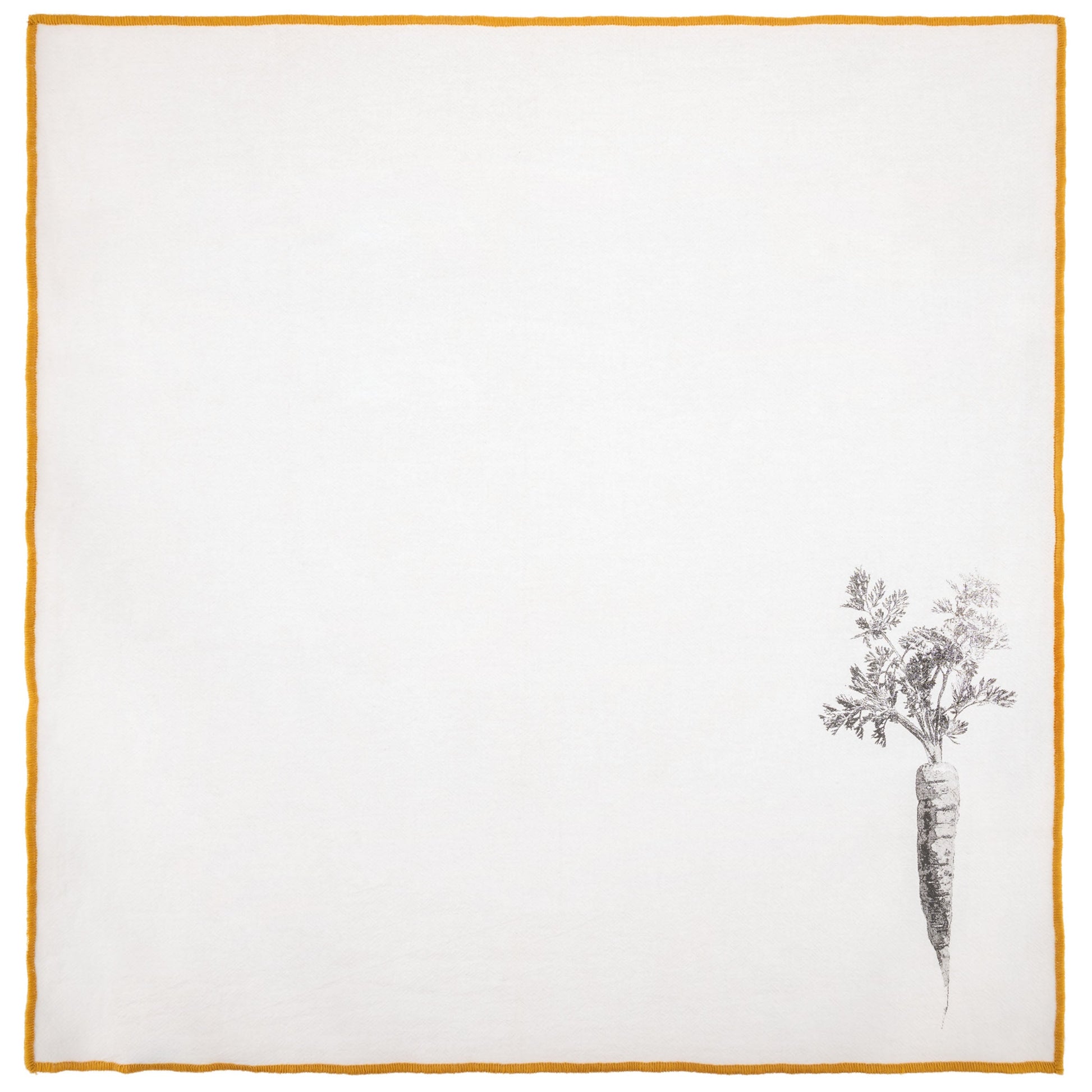 Carrot Merrowed Edge Dinner Napkins unfolded view. 